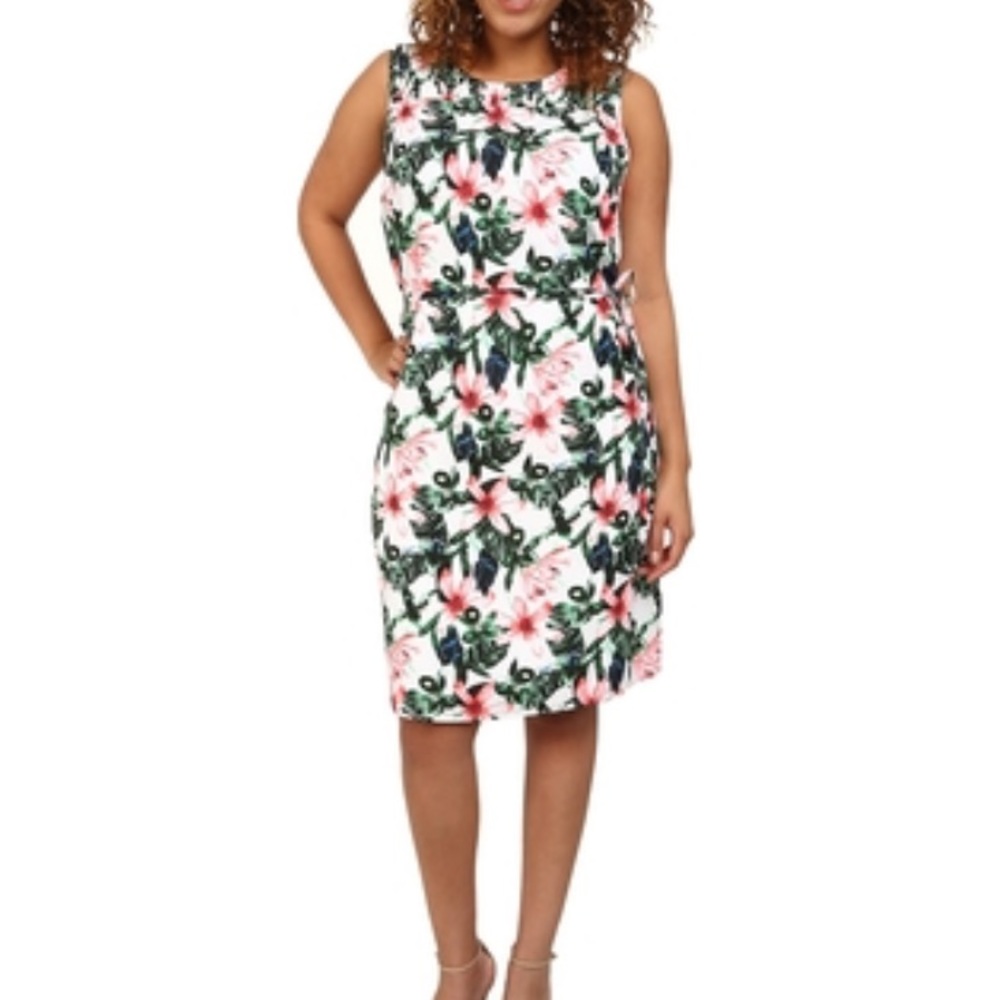 Vince Camuto Plus‎ Jungle Lily Print Dress